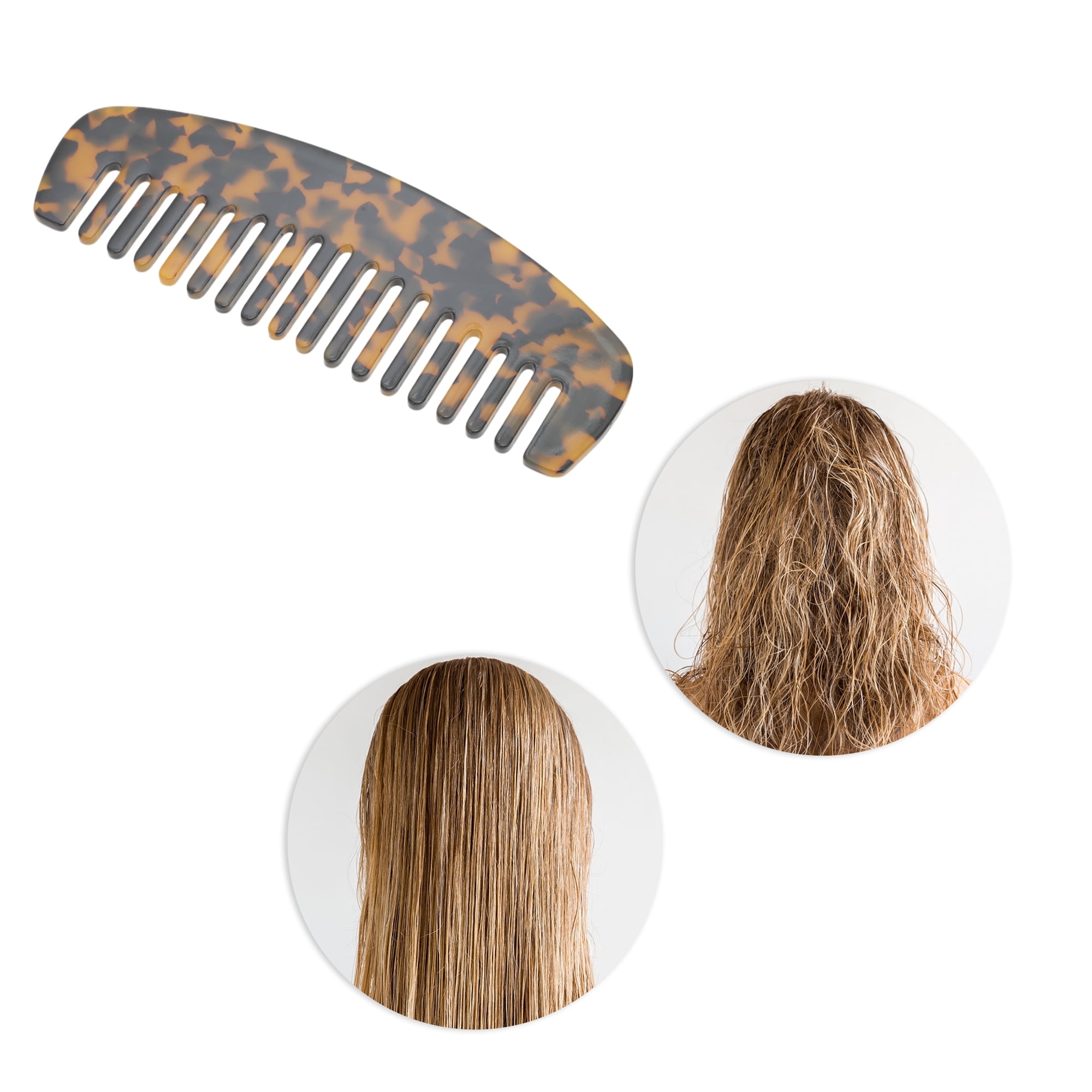Unique Bargains 1 Pc Durable Marble Hair Comb Designed for All Hair Types Styles Brown