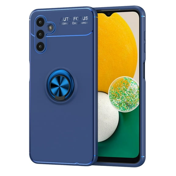 for Samsung Galaxy A13 5G Case with Ring Holder Kickstand [Support Magnetic Car Holder] Heat Dissipation Soft TPU Shockproof Frosted Back Protective Phone Case for Galaxy A13 5G 6.5", Blue