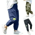 thumbnail image 4 of dmqupv Boy Pants Kids' Solid Color Drawstring Cotton Sweatpants Jogger Pants for Boys & Girls Blue,Size for 6-7 Years, 4 of 7