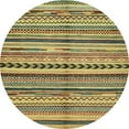 thumbnail image 1 of Ahgly Company Machine Washable Indoor Round Abstract Metallic Gold Area Rugs, 3' Round, 1 of 7