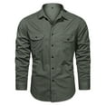 thumbnail image 3 of Mens Fashion Lapel Button Down Shirts Simple Camouflage Pocket Cardigan Tops, 3 of 3
