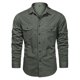 thumbnail image 2 of Camisas Para Hombre Camisa de cárdigan de bolsillo de simple hombre (Army Green, 4XL), 2 of 3