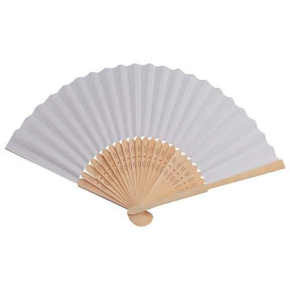 50 pcs/lot White Folding Elegant Paper Hand Fan Wedding Party Favors 21cm(white),50 x fan,white