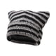 thumbnail image 3 of Gorro de ganchillo con orejas de gato, gorro de punto, gorro holgado, hecho a mano, cálido, accesorios para disfraces Negro y gris, 3 of 9