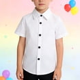 thumbnail image 2 of KAUOD Boys Short Sleeve Dress Shirts Girls School 𝗨niform Polo Shirt Collared Button Basic Tops Solid Casual Blouse, 2 of 3