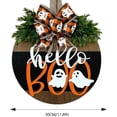 thumbnail image 4 of Señal de bienvenida de Halloween para puerta de entrada, patrón lindo clásico, señal de puerta de bienvenida de madera redonda, decoración colgante de 30cm, 4 of 4