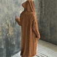 thumbnail image 4 of DDAPJ pyju Women Hooded Open Front Cardigan Sweaters, Fall Winter Casual Long Sleeve Cable Knit Long Cardigans Solid Color Soft Cozy Chunky Outwear Coats with Pockets, 4 of 7