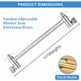 thumbnail image 4 of Adjustable 11-Inch Brass Shower Arm with Chrome Finish, 180-Degree Rotating Locking Joint for Customizable Height and Angle, Easy Installation for Rain, Handheld, and Fixed Shower Heads, Durable and, 4 of 6