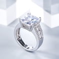 thumbnail image 3 of Oryn Jewelry 2.1 Ct Radiant Cut Moissanite Ring - 14K White Gold Plated Band - Solitaire and Accent Wedding Band for Her, 3 of 6