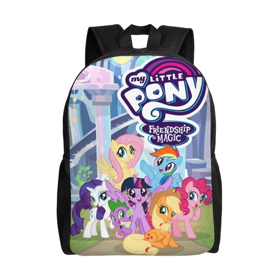 Cartoon My Cute Lit-tle Po-n-y Backpacks Large Capacity Shoulders Daypack Unisex Casual Rucksack Student Outdoor Travel Bookbag