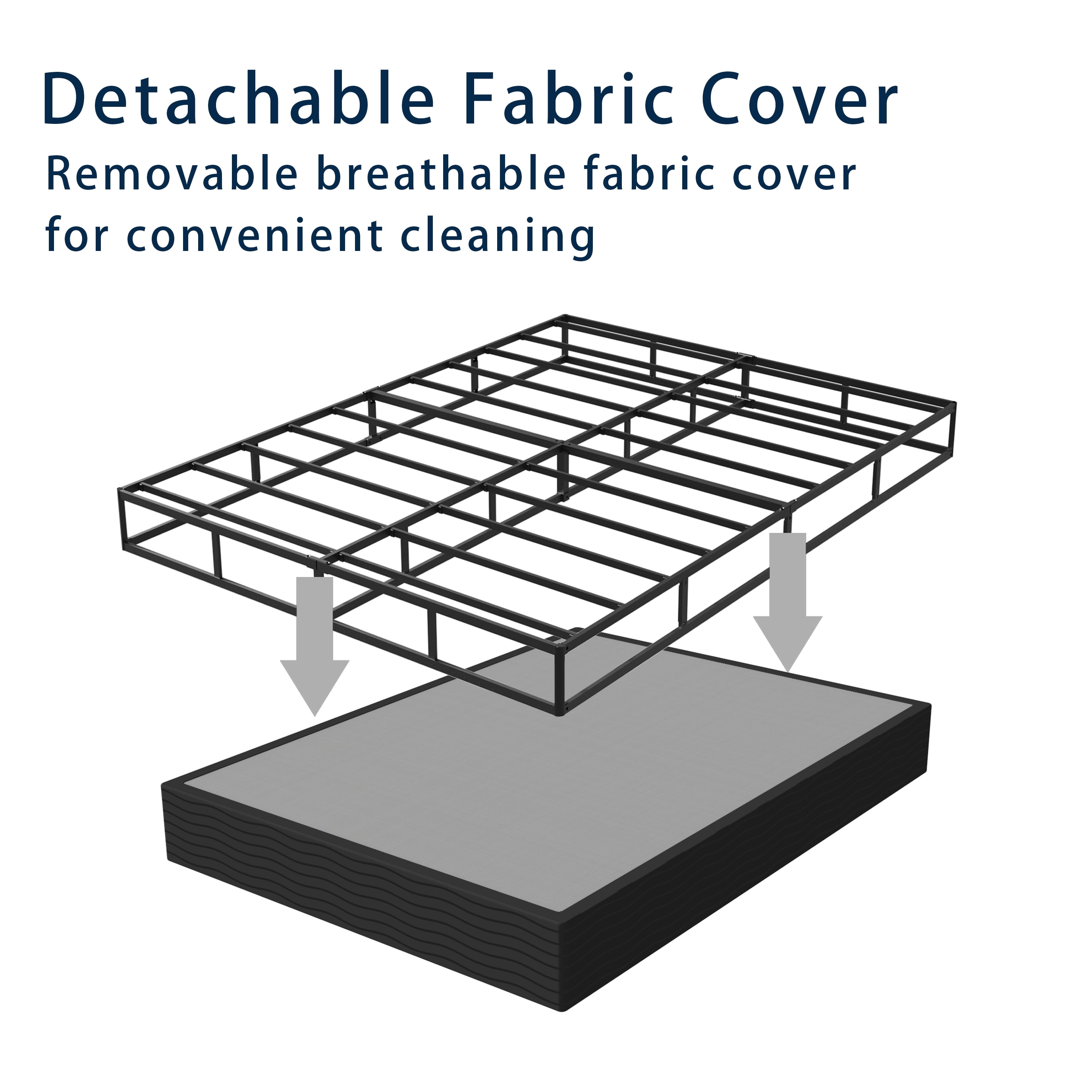 10-inch Full Box Spring, Heavy Duty Metal Full Mattress Foundation with Fabric Cover, Noise-Free, Easy Assembly