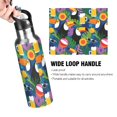 thumbnail image 4 of Yayeee 33oz Insulated Water Bottle Double Wall Stainless Steel with Flip Straw Lid, Colorful Toucans Pattern, 4 of 7
