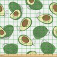 thumbnail image 2 of Ambesonne Avocado Fabric by the Yard Upholstery, Abstract Aguacate Drawing, 5 Yards, Fern Green and Pale Yellow, 2 of 5