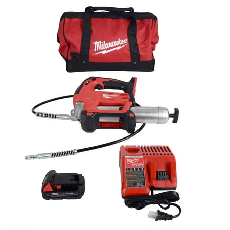 UPC: 0045242287659 | Milwaukee M18 18 Volt Cordless Grease Gun Kit (1.5 Ah) 2646-21CT