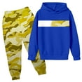 thumbnail image 3 of Girls Outfit Set Long Sleeve Oversized Hooded Sweatshirt Camo Print Pants Children Sports Loose Autumn Outfits, 3 of 4