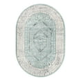 thumbnail image 3 of Unique Loom Aurelia Collection Area Rug - Trajan (4' x 6' Oval Aqua/Ivory), 3 of 7