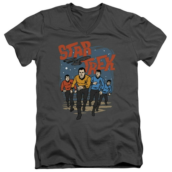 Star Trek - Run Forward - Slim Fit V Neck Shirt - Small