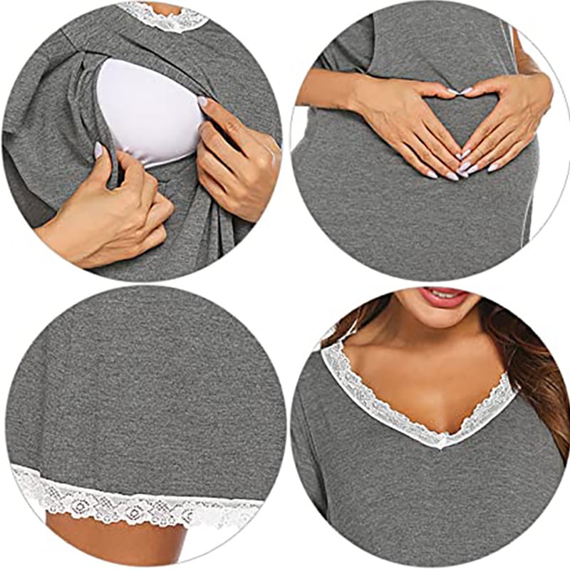 REALDY DeliveryLaborNursing Nightgown Womens Maternity Printed Hospital  GownSleepwear for Breastfeeding  Walmart Canada