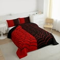 thumbnail image 4 of Manfei Black Red Spider Web Bedding Comforter Set, Gothic Cartoon Twin Comforter Sets, Spooky Halloween Theme Reversible Bedding Set, Microfiber Bedroom Decor, 2-Piece, 4 of 9