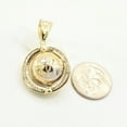 thumbnail image 2 of 1 3/4" CZ 3D Textured World Globe Unisex Adult Pendant 10K Yellow White Gold,6.30 Gr - Goldum NYC, 2 of 6