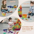 thumbnail image 4 of VEVOR Magnetic Tiles, 180 PCS Magnetic Building Blocks for Kids, Magnet Building Set with 2 Car Bases & Ferris Wheel Stand, STEM Educational Construction Stacking Toys for Toddlers Boys Girls Aged 5+, 4 of 9
