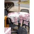 thumbnail image 5 of Outdoor Tablecloth with Umbrella Hole for Patio/Picnic/Party/Camping, Pink Wisteria Waterproof Table Cloth Square Cover Washable, Sprinng Summer Pastoral Flowers Botanical (54"x 54"), 5 of 8