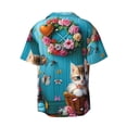 thumbnail image 5 of Salouo Whimsical Cats and Flowers Scene Pattern Cuban Collar Shirts for Men Button-Down Shirt Men's Short Sleeve Shirts Hawaiian Shirts Casual Shirts -Large, 5 of 6