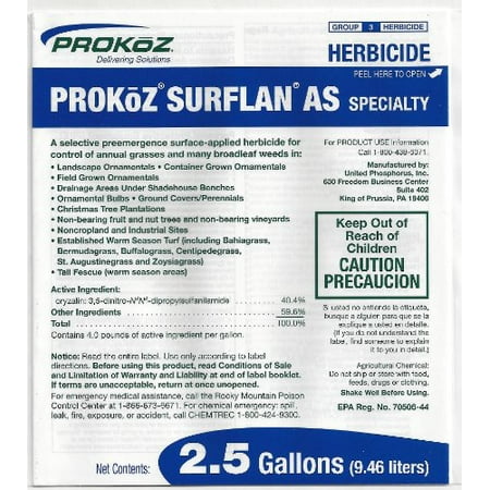 ITS Supply PROKoZ Surflan AS Selective Pre-Emergence Specialty Herbicide, 2.5 (Best Non Selective Herbicide)