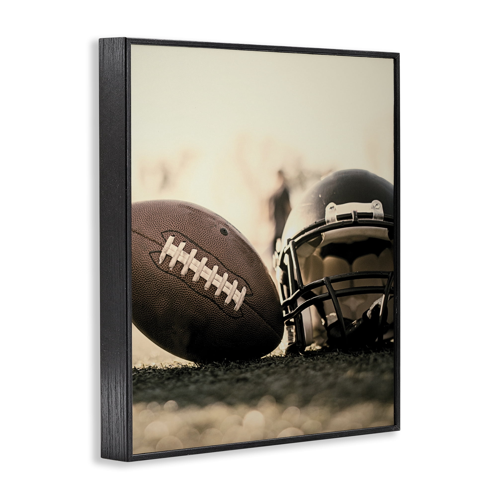 Stupell Industries Football Stand Alone Black Framed Giclee Art, design by Jesse Keith