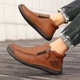 thumbnail image 5 of HAJWOH The First Young Shoes Men, Men’S Handmade Premium Leather Slip-On Driving Boots Travel & Outdoor Light Brown US-7(EU-39), 5 of 6
