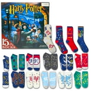 Women's Harry Potter 15 Days of Socks (story book) Advent Calendar 15pk, Blue, One Size