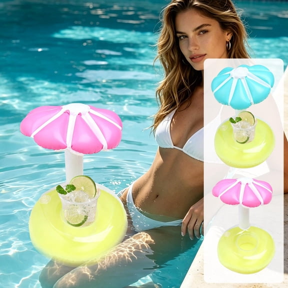 Yunuuuoa Inflatable Drink Holder, Drink Floaties for Pool, Pool Drink Floats for Hawaii Themed Pool Parties Portable Cup Holder Pool Hot Tub Beach Summer Party Floating Beverage Stand
