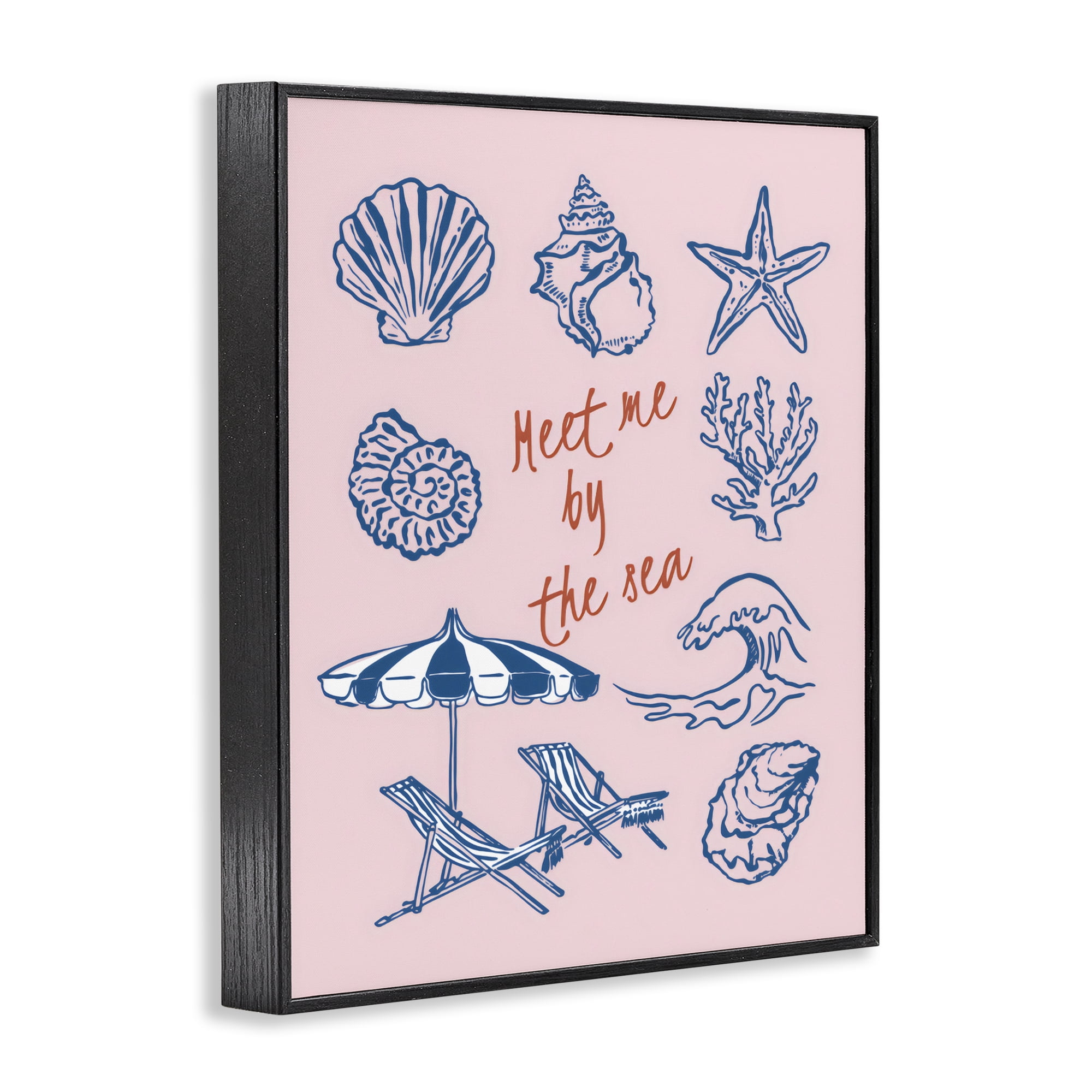 Stupell Industries Meet Me By The Sea Black Framed Giclee Art, design by The Prints Vibe