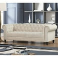 thumbnail image 3 of RN Furnishings Chesterfield 89" Button Tufted Velvet Fabric Sofa-Beige, 3 of 5
