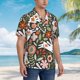 thumbnail image 3 of Balery Rabbits on Floral Camisas hawaianas de manga corta para hombre, camisas playeras de corte holgado, camisas de vacaciones con botones,XX-Large, 3 of 7