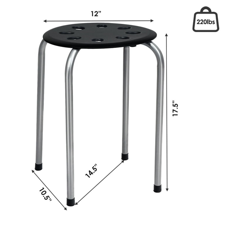 Gymax 6 Portable Stackable Plastic Stools, Backless Classroom