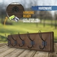 thumbnail image 4 of HBCY Creations Rustic Coat Rack with 5 Hooks - Classic Brown Wall Mount 24" Coat Rack - Solid Pine Wood Entryway Hanger - Farmhouse Coat Rack for Kitchen, Bedroom, 4 of 10