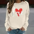 thumbnail image 6 of cocolona Womens Valentines Sweatshirts Casual Loose Crew Neck Long Sleeve Shirts Fashion Heart Print Pullover Tops Graphic Sweatshirts, 6 of 7
