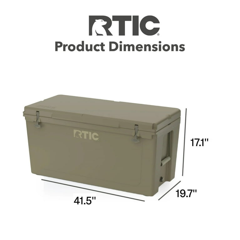 RTIC Ultra-Tough 145 QT Camping Cooler, Olive, Fits 195 Cans