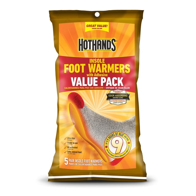 Calentador de pies con plantilla HotHands, 10 pares (20 calentadores) empaquetados individualmente