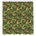 thumbnail image 3 of Ambesonne Camo Shower Curtain, Woodland Abstract Jungle, 69"Wx70"L, Green Brown Dark Green, 3 of 3