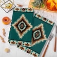 thumbnail image 3 of Green Southwestern Kitchen Towels Set of 4, Boho Ethnic Geometric Retro Soft Microfiber Dish Towels, Absorbent Quick-Dry Washable Dishcloths for Kitchen Cleaning, Drying Dishes, 18x28 Inches, 3 of 9