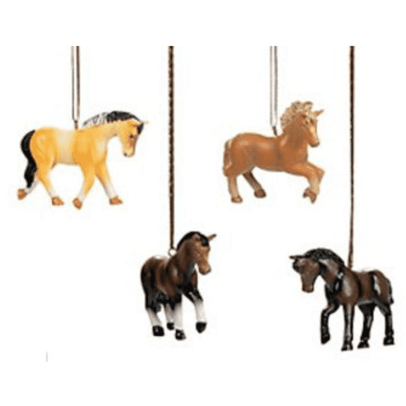 Horse Ornaments Western Decor Resin 4-Pack