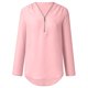 thumbnail image 4 of UMfun - Blusas de talla grande para mujer, con cremallera frontal, cuello en V, manga 3/4, estilo túnica informal de verano con mangas con puños, tallas S-5XL, 4 of 7