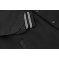 thumbnail image 3 of Men's Classic Two Tone Snap Button College Sports Letterman Varsity Jacket (Black/Black, XL), 3 of 3