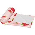 thumbnail image 3 of Strawberry Blanket Super Soft Fleece Throw Blanket Warm and Cozy Lightweight Bed Blanket for Couch, Sofa, Camping, and Travel All Season Blankets Gifts 50"x40", 3 of 6