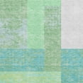 thumbnail image 3 of HomeRoots 674905 3 x 5 ft. Artichoke Green Teal & Ivory Geometric Washable Machine Made Rectangle Area Rug with UV Protection, 3 of 9