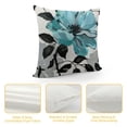 thumbnail image 4 of Orinice Throw Pillow Cover Blue Flower Floral Teal Pattern with Roses Watercolor Colorful Decorative Pillow Case Funny Home Decor Square  Cushion Pillowcase White, 4 of 5