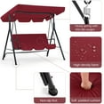 thumbnail image 5 of YODOLLA 3-Seat Outdoor Steel Porch Swing with Canopy, Swing Glider-Red, Free Standing Porch Swing, 5 of 9
