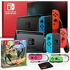 Nintendo Switch with Neon Blue/Red JoyCon Bundle with Neon Pink/Green JoyCon, and Ring Fit Adventure